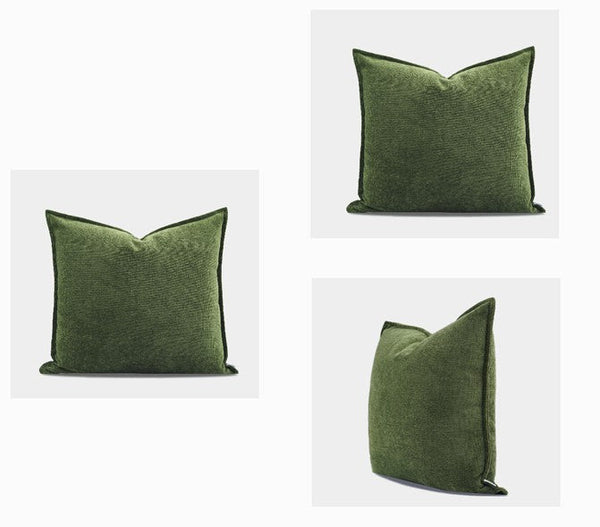 Large Throw Pillow for Interior Design, Simple Decorative Throw Pillows, Large Green Square Modern Throw Pillows for Couch, Contemporary Modern Sofa Pillows-HomePaintingDecor