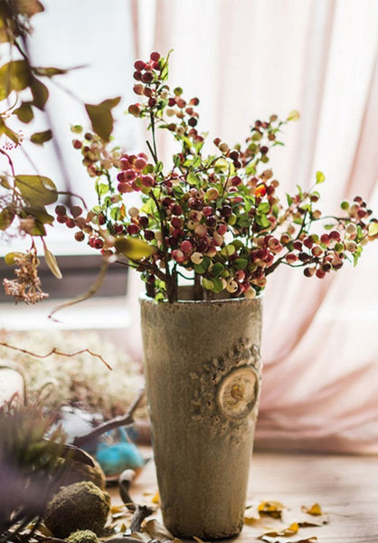 Cranberry Fruit Branch, Flower Arrangement Ideas for Living Room, Unique Artificial Flowers for Home Decoration, Spring Artificial Floral for Bedroom-HomePaintingDecor