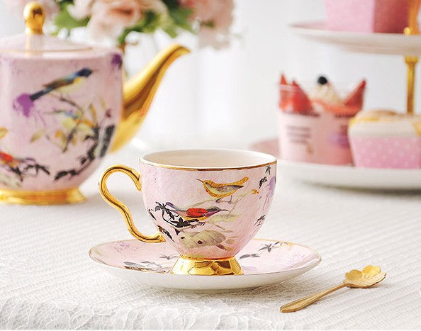 Royal Bone China Porcelain Tea Cup Set, Tea Cups and Saucers in Gift B