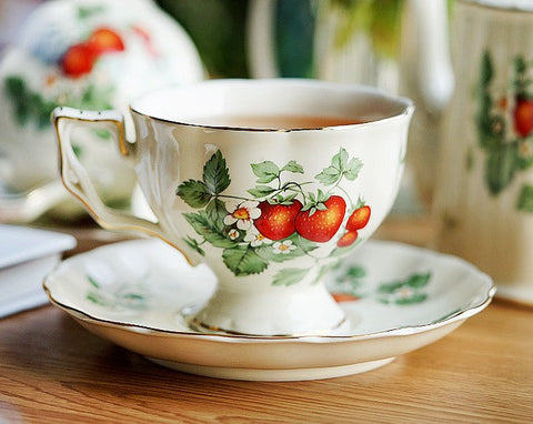 Beautiful British Tea Cups, Bone China Porcelain Tea Cup Set, Traditional English Tea Cups and Saucers, Unique Ceramic Coffee Cups-HomePaintingDecor