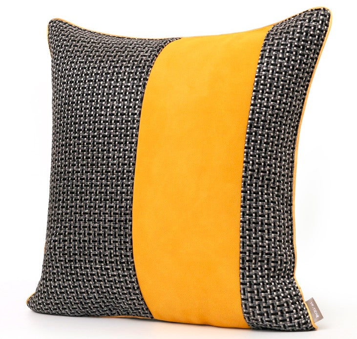 Large Black Yellow Modern Pillows, Modern Throw Pillows for Couch, Decorative Modern Sofa Pillows, Modern Simple Throw Pillows for Living Room-HomePaintingDecor