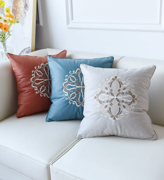 Contemporary Decorative Pillows, Modern Throw Pillows, Decorative Flower Pattern Throw Pillows for Couch, Modern Sofa Pillows-HomePaintingDecor