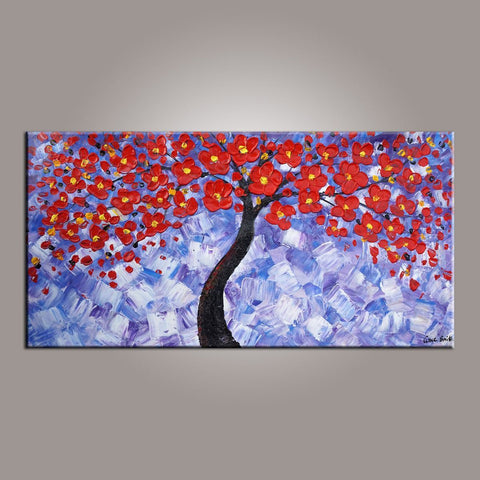 Painting on Sale, Flower Art, Abstract Art Painting, Tree Painting, Canvas Wall Art, Bedroom Wall Art, Canvas Art, Modern Art, Contemporary Art-HomePaintingDecor