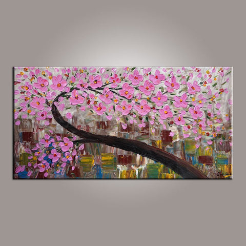 Canvas Art, Flower Tree Painting, Abstract Art Painting, Painting on Sale, Dining Room Wall Art, Art on Canvas, Modern Art, Contemporary Art-HomePaintingDecor