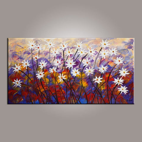 Painting for Sale, Flower Art, Abstract Art Painting, Spring Flower Painting, Canvas Wall Art, Bedroom Wall Art, Canvas Art, Modern Art, Contemporary Art-HomePaintingDecor