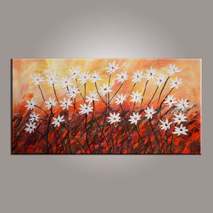 Flower Art, Abstract Art Painting, Acrylic Painting, Wall Painting, Canvas Wall Art, Bedroom Wall Art, Canvas Art, Modern Art, Contemporary Art-HomePaintingDecor