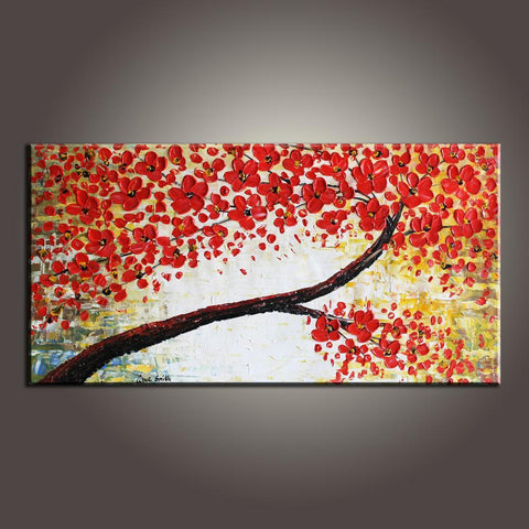 Modern Art, Flower Art, Art Painting, Contemporary Art, Abstract Art Painting, Canvas Wall Art, Living Room Wall Art, Canvas Art-HomePaintingDecor