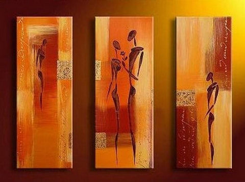 Large Painting, Abtract Figure Art, Bedroom Wall Art, Canvas Painting, Abstract Art, Abstract Painting, Acrylic Art, 3 Piece Wall Art, Canvas Art-HomePaintingDecor