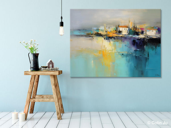 Extra Large Paintings for Bedroom, Abstract Landscape Painting, Landscape Wall Art Paintings, Original Modern Abstract Art-HomePaintingDecor