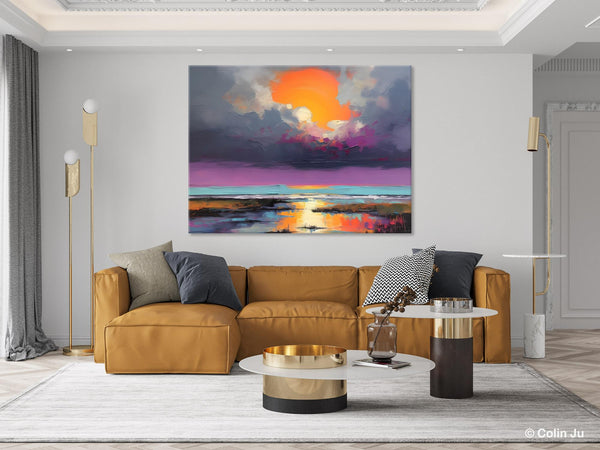 Heavy Texture Paintings, Original Landscape Painting, Large Landscape Painting for Living Room, Bedroom Wall Art Ideas, Modern Paintings for Dining Room-HomePaintingDecor