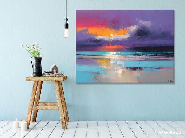 Abstract Landscape Paintings, Modern Abstract Wall Art, Extra Large Canvas Painting for Dining Room, Original Canvas Wall Art Paintings-HomePaintingDecor