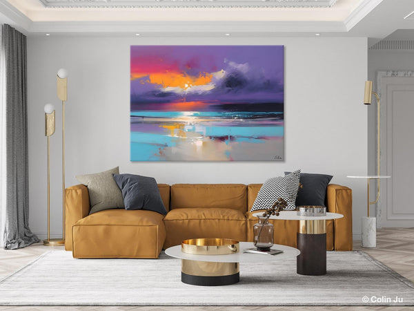 Abstract Landscape Paintings, Modern Abstract Wall Art, Extra Large Canvas Painting for Dining Room, Original Canvas Wall Art Paintings-HomePaintingDecor