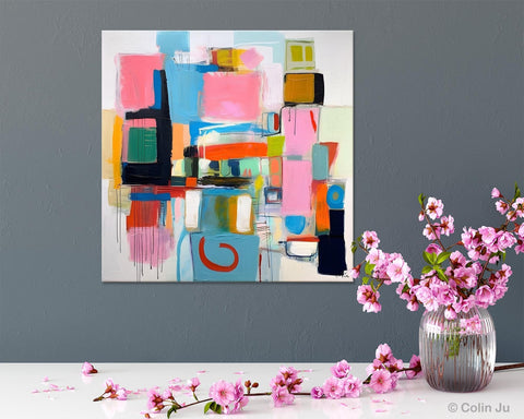 Contemporary Canvas Art, Original Modern Wall Art, Modern Canvas Paintings, Modern Acrylic Artwork, Large Abstract Painting for Dining Room-HomePaintingDecor