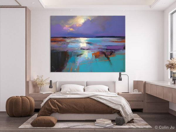 Abstract Landscape Painting on Canvas, Large Paintings for Bedroom, Oversized Contemporary Wall Art Paintings, Extra Large Original Artwork-HomePaintingDecor