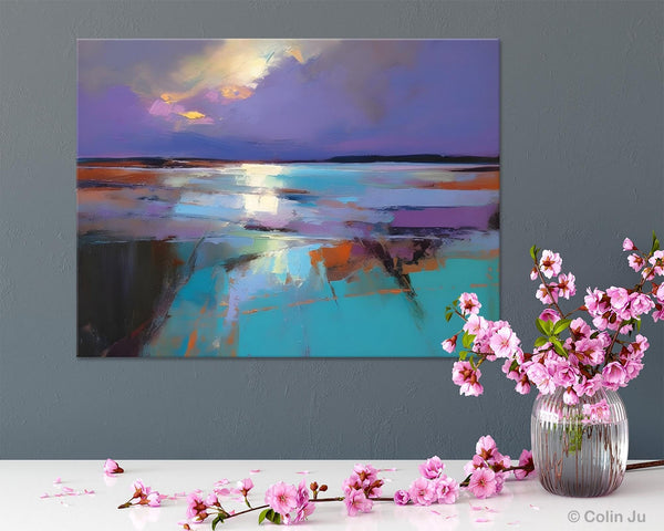 Abstract Landscape Painting on Canvas, Large Paintings for Bedroom, Oversized Contemporary Wall Art Paintings, Extra Large Original Artwork-HomePaintingDecor