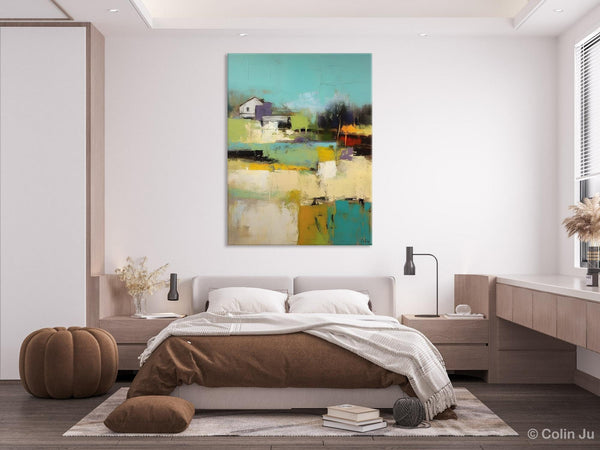 Landscape Canvas Paintings for Dining Room, Extra Large Modern Wall Art, Acrylic Painting on Canvas, Original Landscape Abstract Painting-HomePaintingDecor