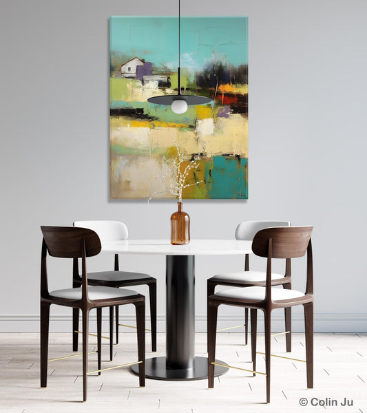 Landscape Canvas Paintings for Dining Room, Extra Large Modern Wall Art, Acrylic Painting on Canvas, Original Landscape Abstract Painting-HomePaintingDecor