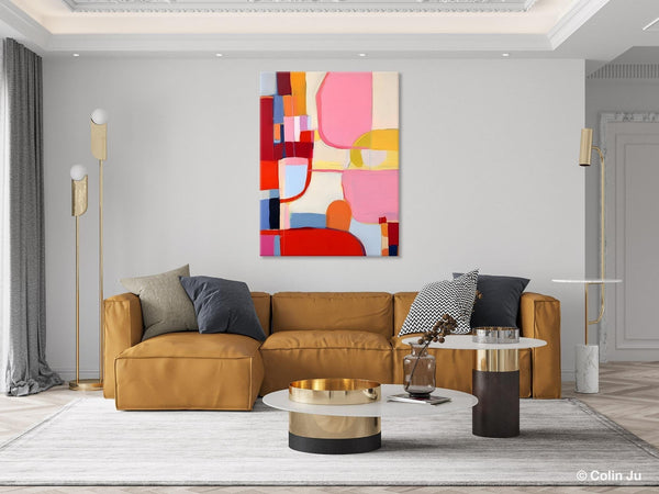 Original Canvas Artwork, Contemporary Acrylic Painting on Canvas, Large Painting for Dining Room, Simple Abstract Art, Wall Art Paintings-HomePaintingDecor