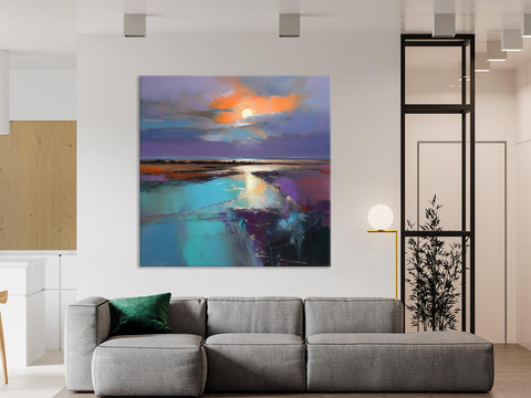 Landscape Acrylic Art, Original Abstract Art, Landscape Canvas Paintings, Hand Painted Canvas Art, Large Landscape Paintings for Living Room-HomePaintingDecor