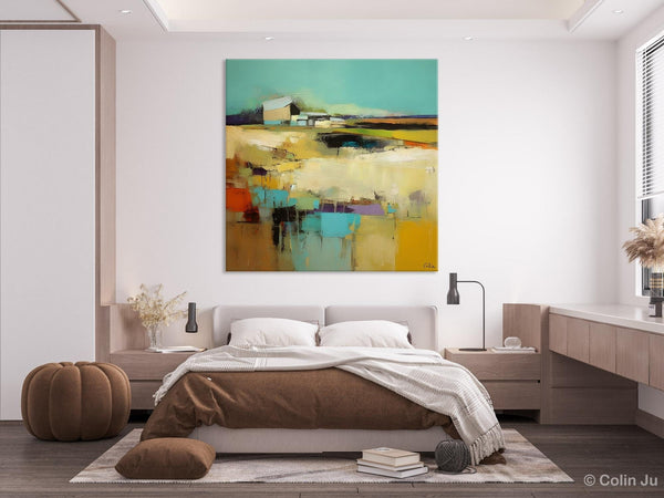 Large Landscape Canvas Paintings, Hand Painted Canvas Art, Landscape Acrylic Art, Original Abstract Art, Landscape Paintings for Living Room-HomePaintingDecor