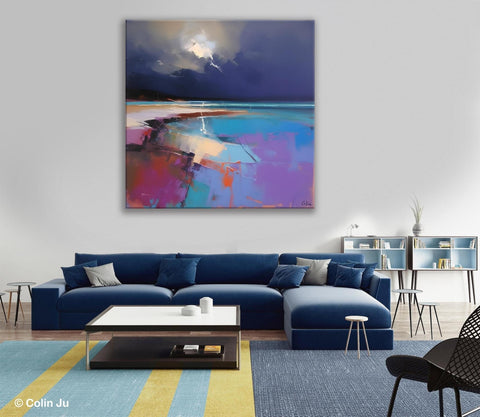 Landscape Canvas Paintings, Hand Painted Canvas Art, Landscape Acrylic Art, Original Abstract Art, Large Landscape Paintings for Living Room-HomePaintingDecor