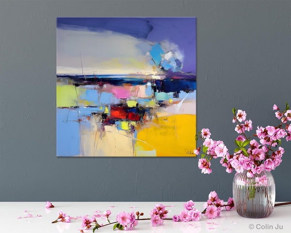 Landscape Abstract Paintings, Original Canvas Wall Art Paintings, Modern Canvas Painting for Dining Room, Acrylic Painting on Canvas-HomePaintingDecor