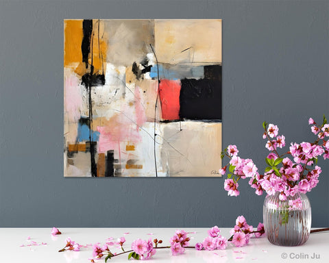 Contemporary Canvas Art, Modern Acrylic Artwork, Original Modern Paintings, Heavy Texture Canvas Art, Large Abstract Painting for Bedroom-HomePaintingDecor