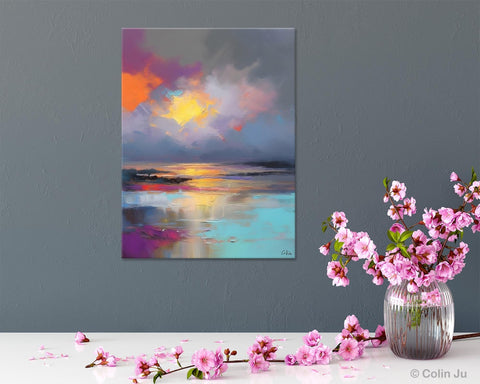 Landscape Painting on Canvas, Abstract Paintings for Bedroom, Contemporary Wall Art Paintings, Extra Large Original Art, Buy Wall Art Online-HomePaintingDecor