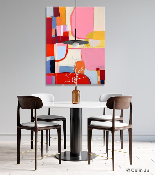 Original Canvas Artwork, Contemporary Acrylic Painting on Canvas, Large Painting for Dining Room, Simple Abstract Art, Wall Art Paintings-HomePaintingDecor