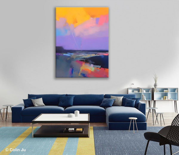 Abstract Landscape Artwork, Contemporary Wall Art Paintings, Extra Large Original Art, Landscape Painting on Canvas, Hand Painted Canvas Art-HomePaintingDecor