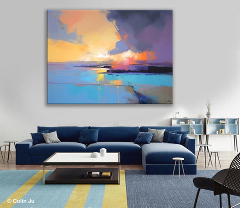 Extra Large Modern Wall Art Paintings, Acrylic Painting on Canvas, Landscape Paintings for Living Room, Original Landscape Abstract Painting-HomePaintingDecor