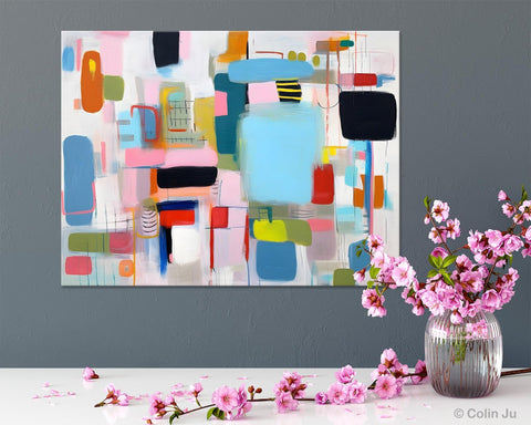 Original Abstract Art, Hand Painted Canvas Art, Modern Wall Art Ideas for Dining Room, Large Canvas Paintings, Contemporary Acrylic Painting-HomePaintingDecor